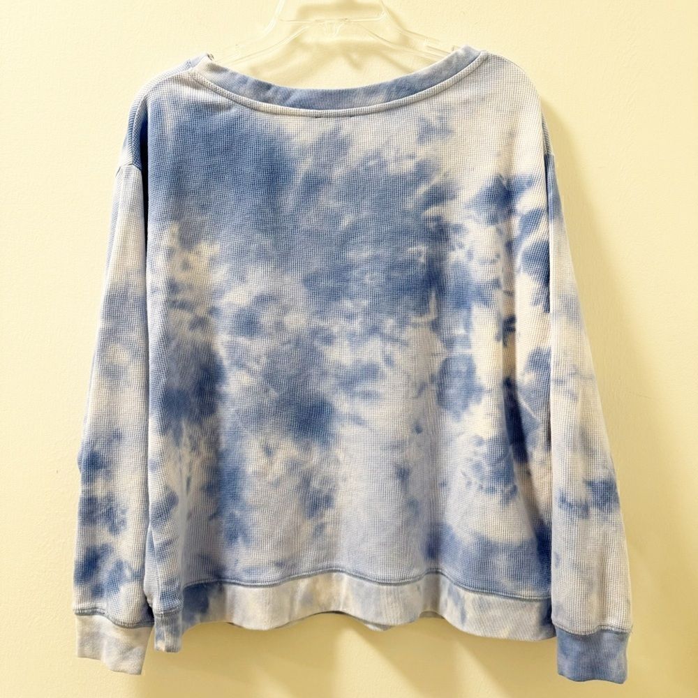 Splendid Thermal Long Sleeve Tie Dye Pullover Top - Size Large - Picture 2 of 3